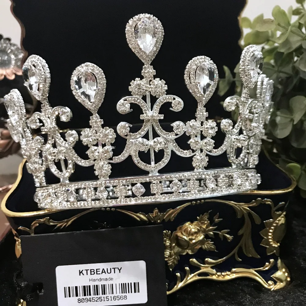 

Luxury Cubic Zircon Crown Bridal Tiaras Silvery Inlay Shine Women Royal Bridal Wedding Hair Accessories Diadem Jewelry Tiaras