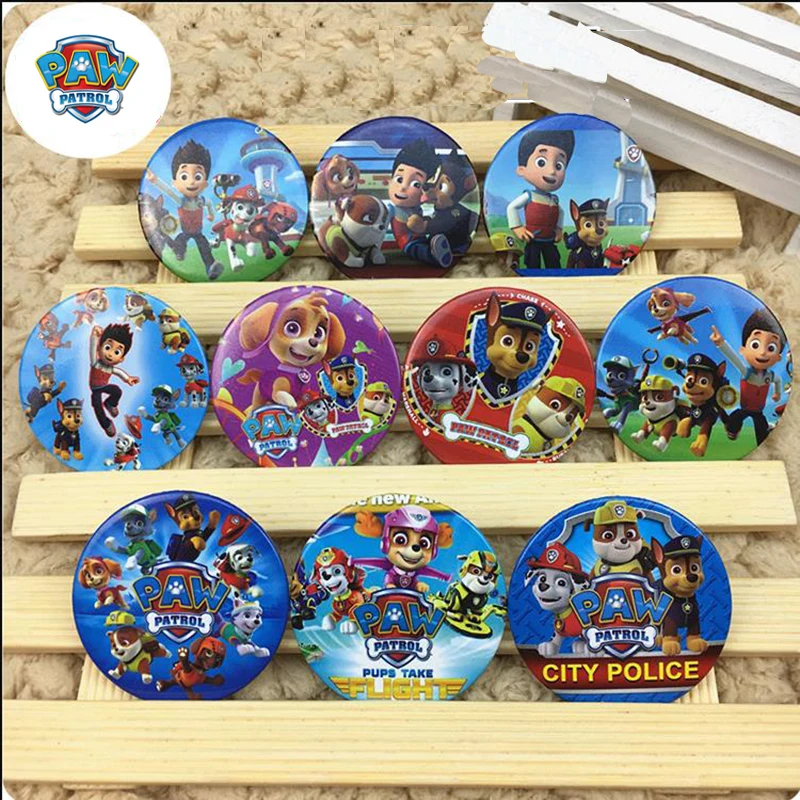 

PAW Patrol Disposable Cups Mugs Paw Patrol Badges Small Badges Wrought Iron Badge Tinplate Pin For Kids Birthday Decoration