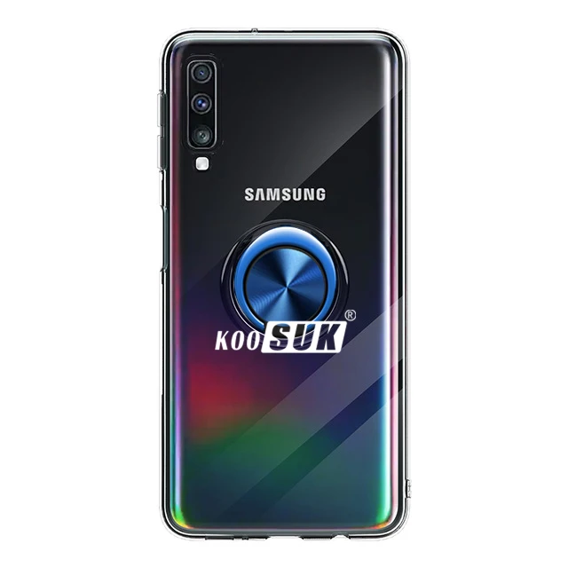 Роскошный прозрачный силиконовый чехол для samsung Galaxy A70 крышка samsung A50 A40 A30 A20 A10 A9 A7 A9 чехол со звездой - Цвет: Синий