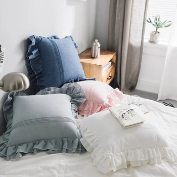 

DUNXDECO Cushion Cover Decorative Pillow Case Cojines Cotton French Flouncing Coussin Warm Home Sofa Bedding Seat Cushion