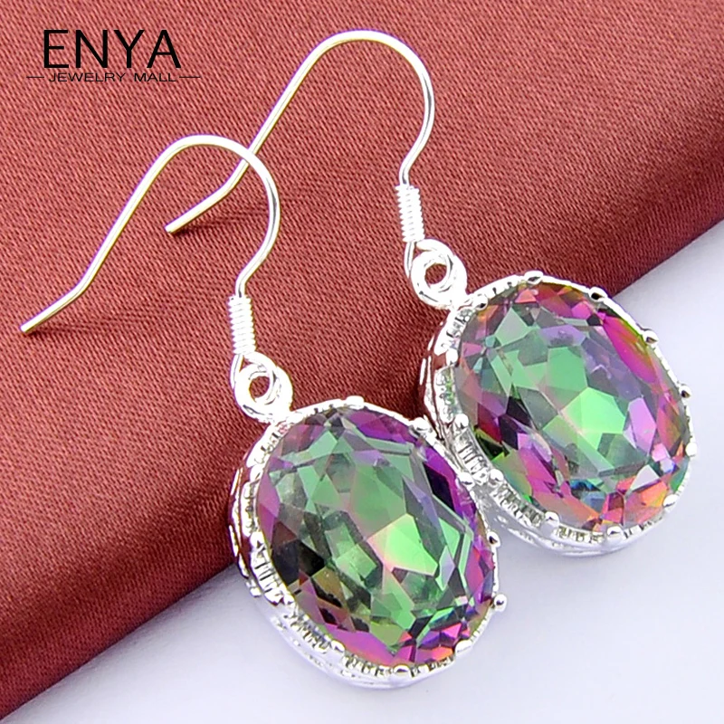 Supernova Fashion Rainbow Mystic Synthetic Crystal Dangle Earrings