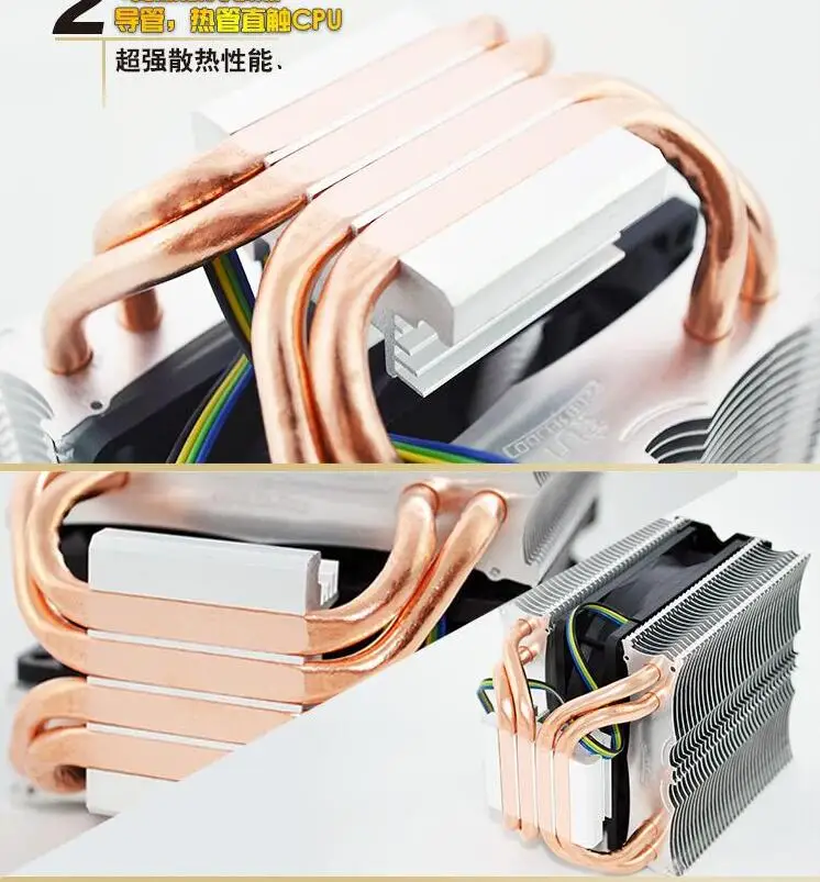 CoolerBoss CAH 409 09 4PIN CPU cooler 9cm fan 4 heatpipe cooler 775 1150 1151 115x