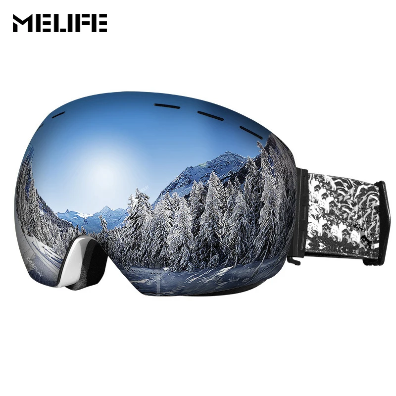 

MELIFE Windproof Ski Goggles Double Lens Snowboard Goggles UV400 Protection Anti-fog Ski Glasses for Men & Women Snow Eyewear