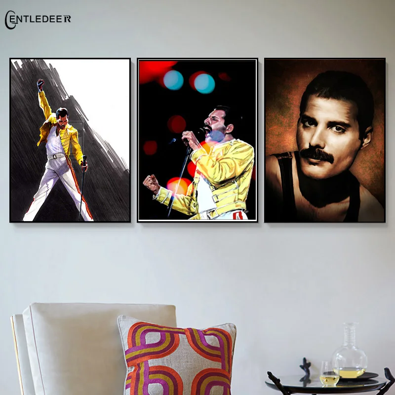 Настенная картина Freddie Mercury Singer в скандинавском стиле рисунок на холсте для