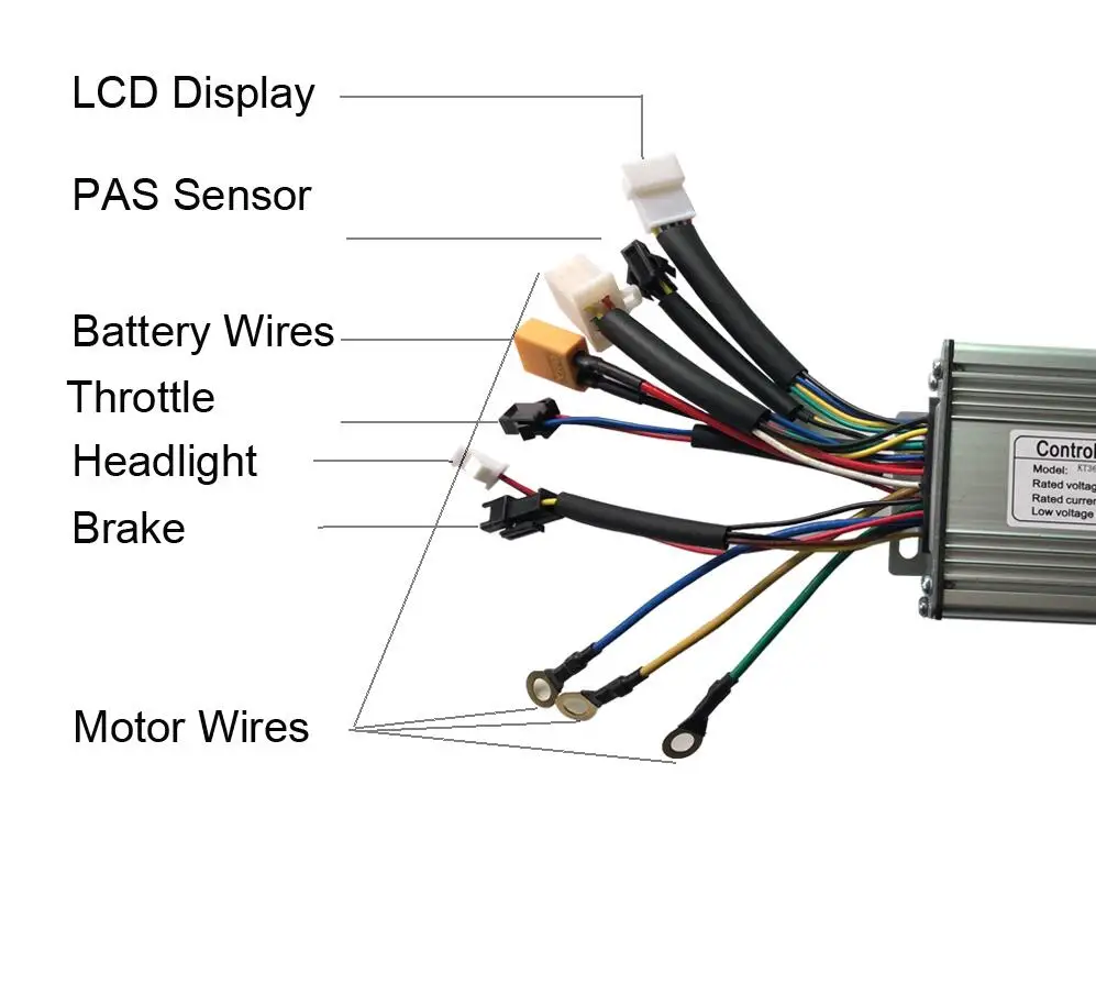 Discount 36V 48V 500W 25A Electric Bicycle Brushless 9 Mosfet Sine Wave Controller with KT LCD3 LCD8 Display Panel Ebike Accessories 5