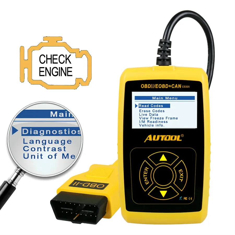 CARTOOL CS320 OBD2 Automotive Scanner OBD 2 II Car Code Reader Auto