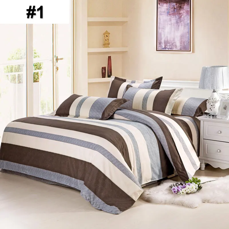 

4PCS/Set Bedding Sets Geometric Stripe Pattern Bed Linings Duvet Cover Bed Sheet Pillowcases Cover Set Luxury Home Textile