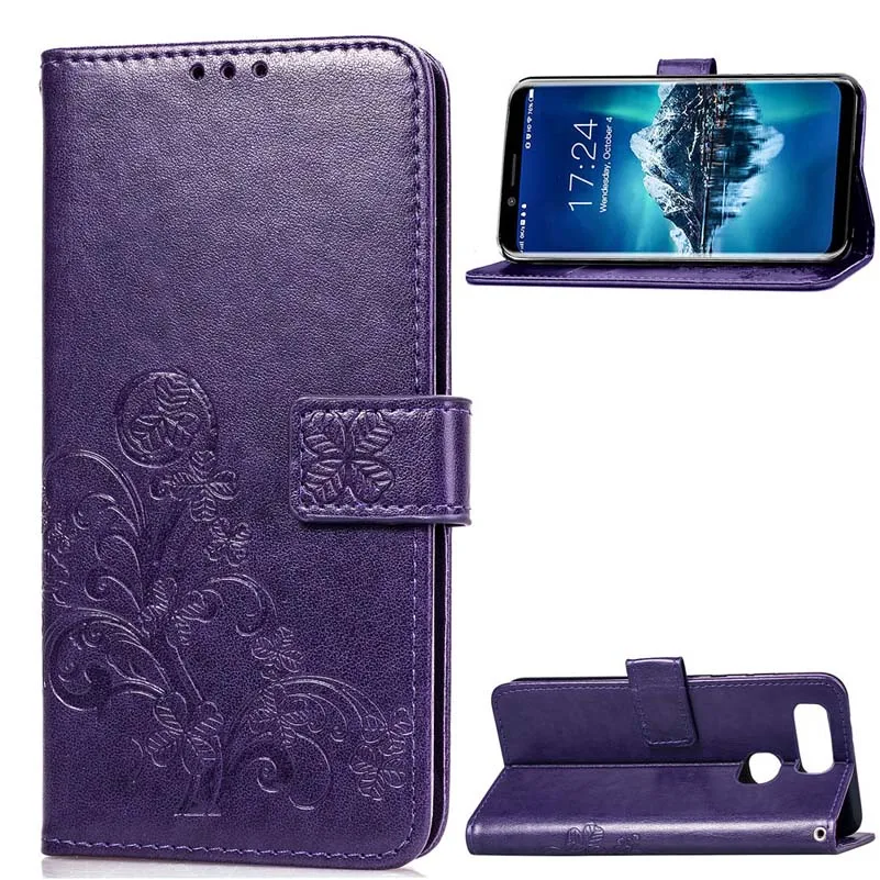

BEFOSPEY Plain Commercial Four Leaf Pattern Pu Leather Phone Case For Leagoo S8 Pro M5 M8 Kiicaa Power