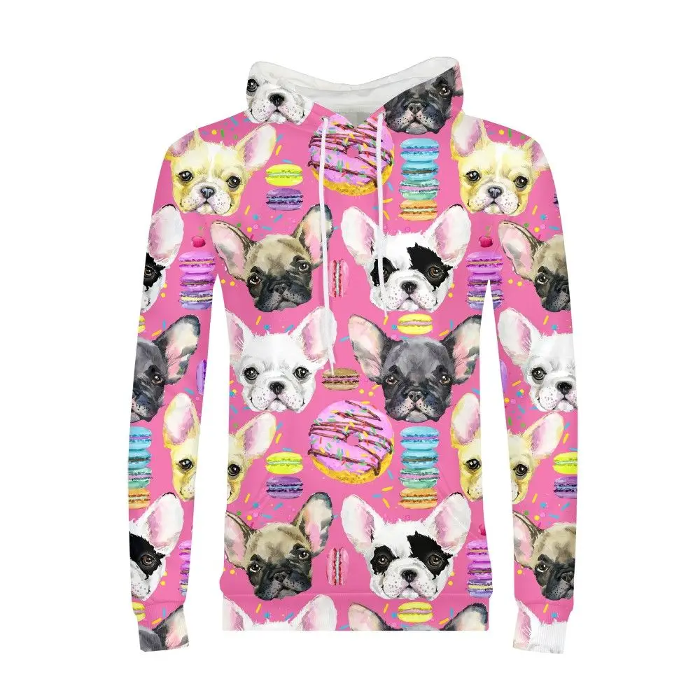 Macaron French Bulldog Hoodie Cheese Animal 3d Print Sweatshirt Men Long Sleeve Clothes 2018 Streetwear Boys Male School Hoodies