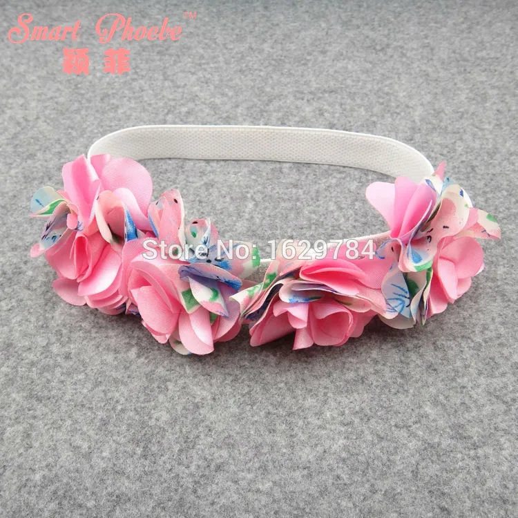 

10pcs/7C Summer Fashion Cute Floral Girls Elastic Headbands Solid Kawaii Fabric Flower Princess Hairbands Headwear Accessories