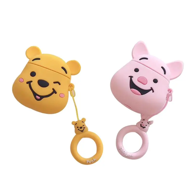 

Newest Cute Cartoon Animal Pattern Soft Silicone Protective Cover Shockproof Case Skin with Lanyard for Airpods 1/2 Charging Box