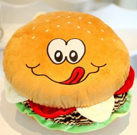 Juguete Divertido De Peluche Ccj1 Cojín Hamburger Plushie Juguete Divertido De Peluche Ccj1 Cojín Hamburger Plushie