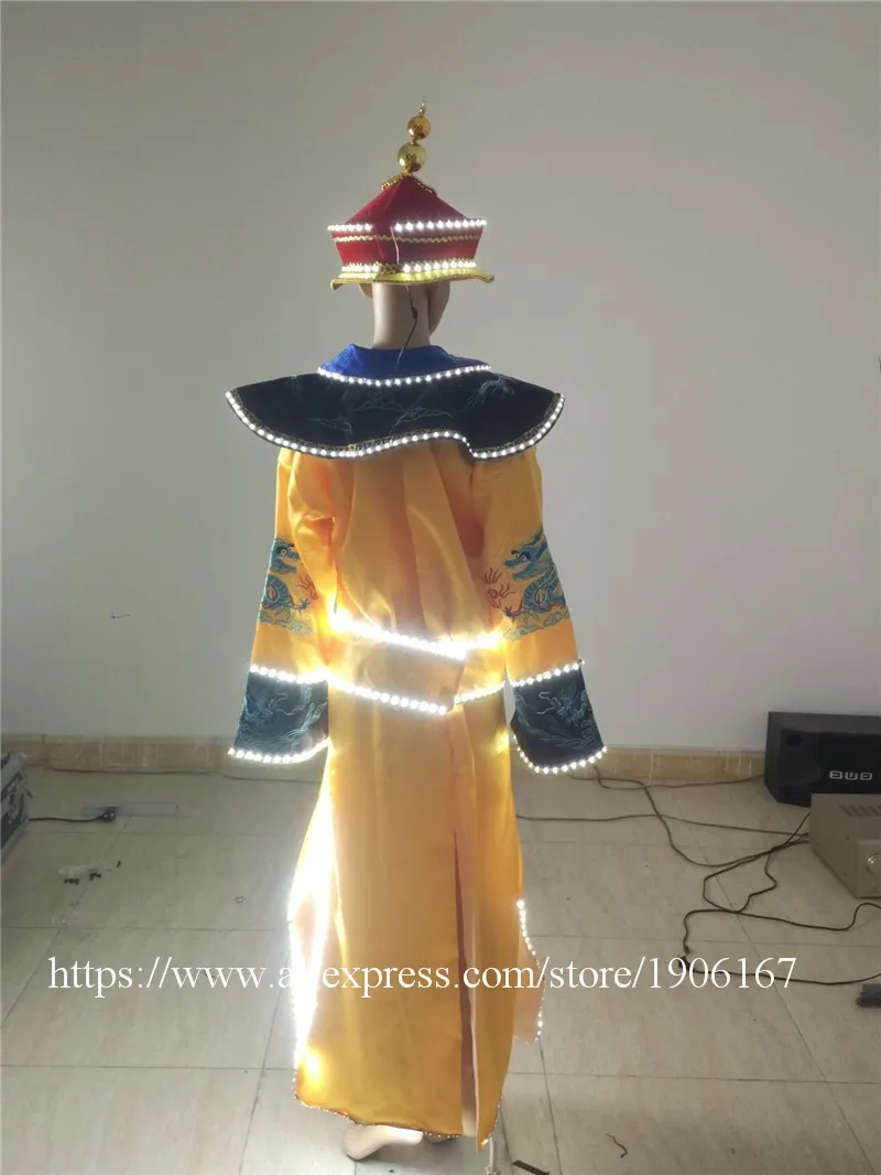 Led Golden Hot Folk Dance Chinese Man Han Clothing Emperor Prince Show Cosplay Suit Costume Minister Traditional Ancient Dress05