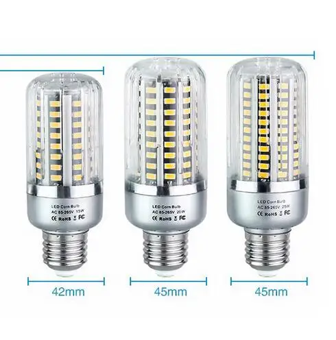 

LED E27 Corn Bulb E14 LED Diode Lamp 85-265V 5W 10W 15W 20W 25W SMD 5736 Chips High Lumen No Flicker Spotlight Light