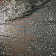 BZL-4.2002, дизайн, африканская кружевная ткань, проклеенная блестящая французская Тюлевая кружевная ткань, Обнаженная сетка, серебряный блеск