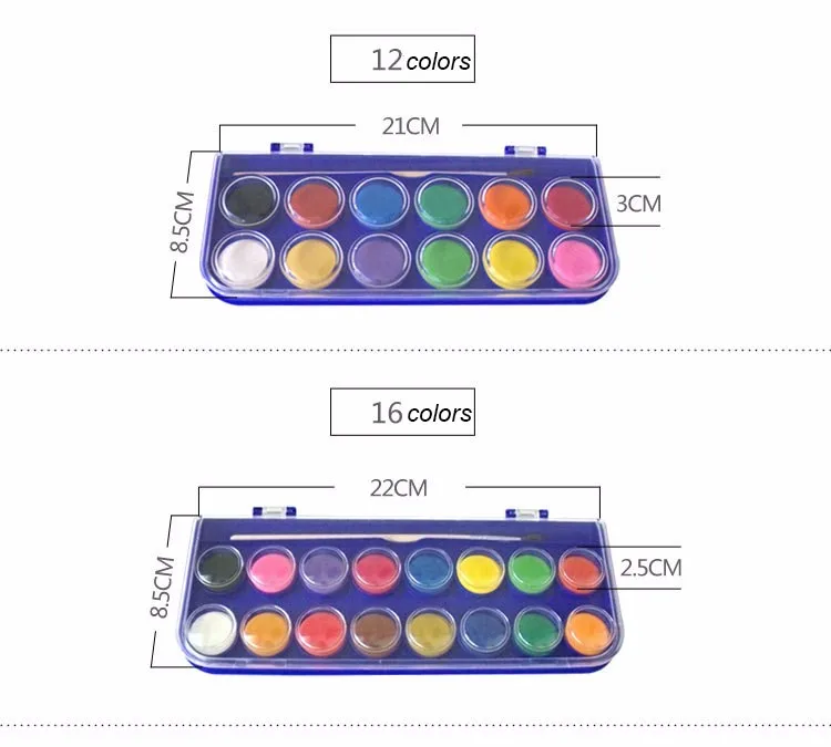 36 Цвета одноцветное гуашь краски набор с водой Цвет Косметическая Пудра Набор товары для рукоделия в случае для детей ing посуда