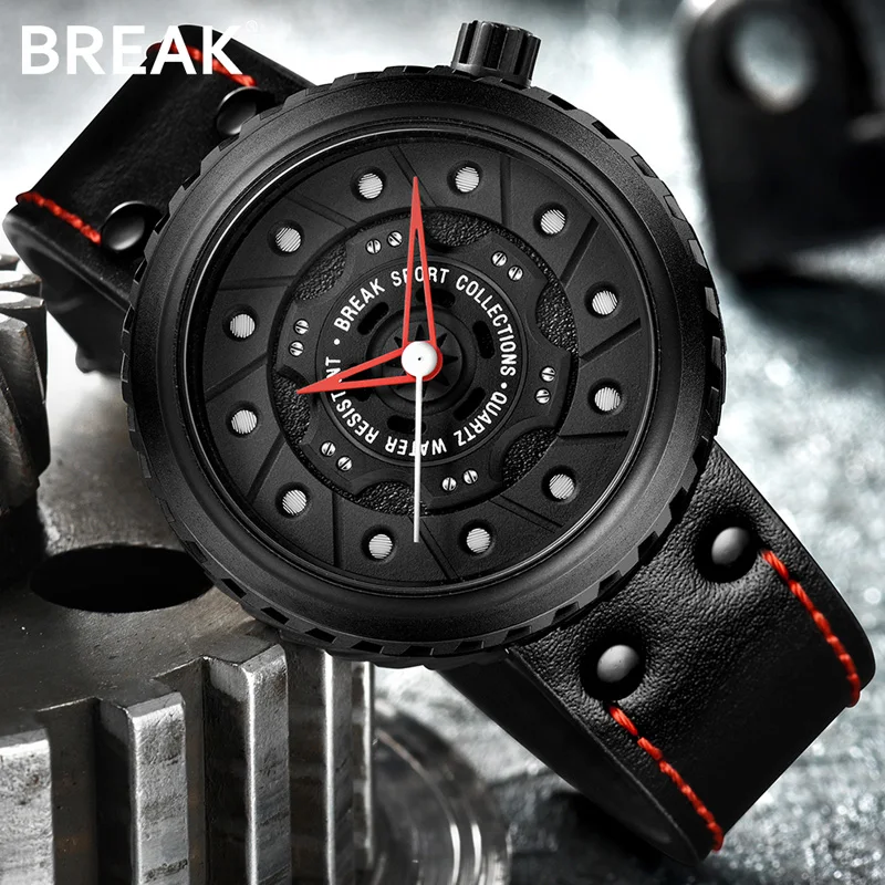 BREAK Luxury Male Clock Crazy Speed Sports Watches Man Fashion Men's Wrist Watch Geek Creative Gift Analog Quartz Wristwatch2018