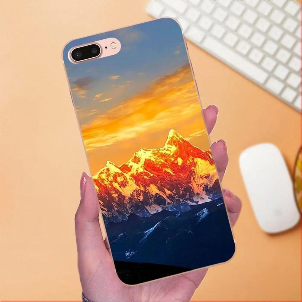 Снежные горные облака морской пейзаж для Sony Xperia Z Z1 Z2 Z3 Z4 Z5 compact Mini M2 M4 M5 T3 E3 E5 XA XA1 XZ