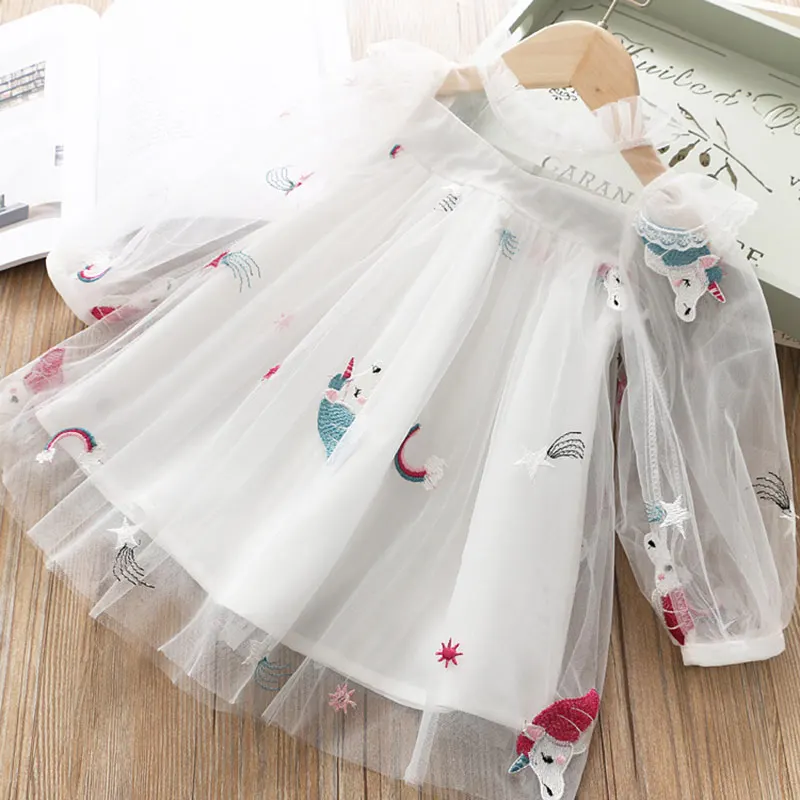 Милое Платье для девочек; Новая летняя одежда для девочек; платье принцессы с цветочным рисунком; Детская летняя одежда; платье для маленьких девочек; повседневная одежда - Цвет: ay542-white
