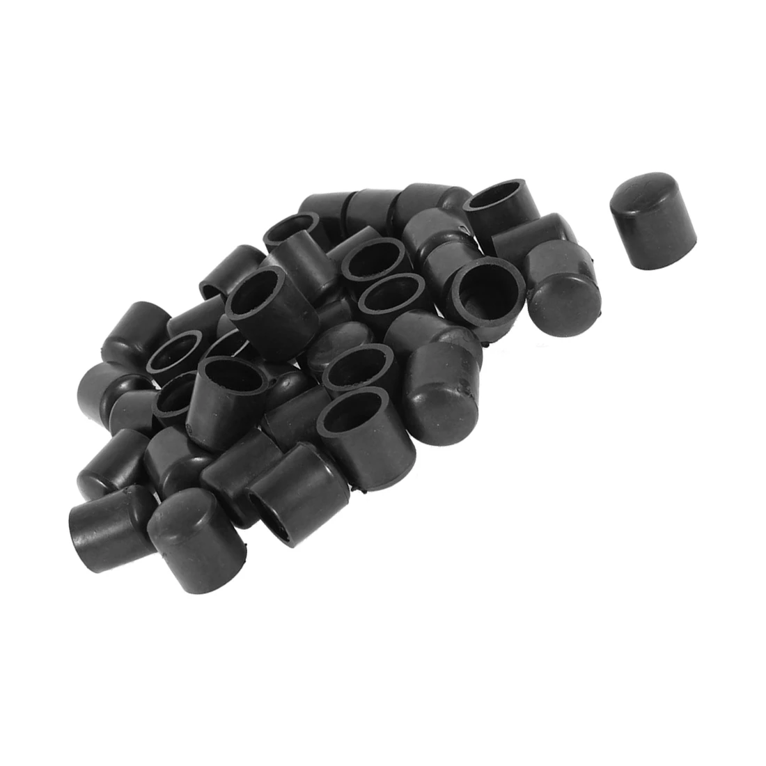 Hot Sale Rubber caps 40-piece black rubber tube ends 10mm round Tube Insert Furniture Leg Plug Caps Protector