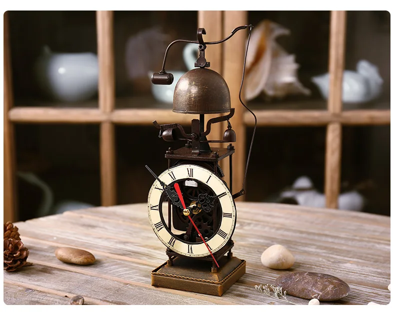 Американский Ретро Декор старинные часы маленькие украшения часы в стиле панк креативная украшения для дома