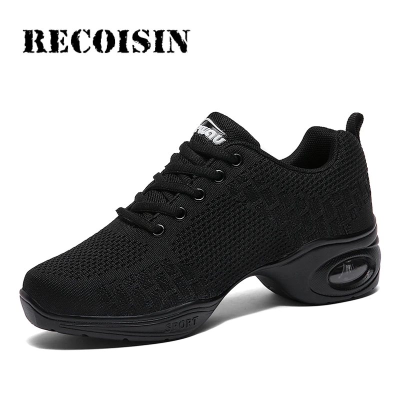 

RECOISIN 2019 Women Dance Shoes Sports Feature Soft Outsole Breath Dance Shoes Sneakers For Woman Practice Shoes Modern Dance