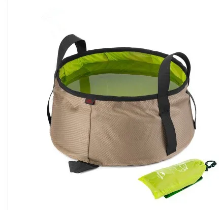 Ultra-light Foldable Pot Tub Folding Basin Anti-Tear EDC Travel Kit Camping Survival Equipment Outdoor Sport Beach Washbasin - Цвет: Green