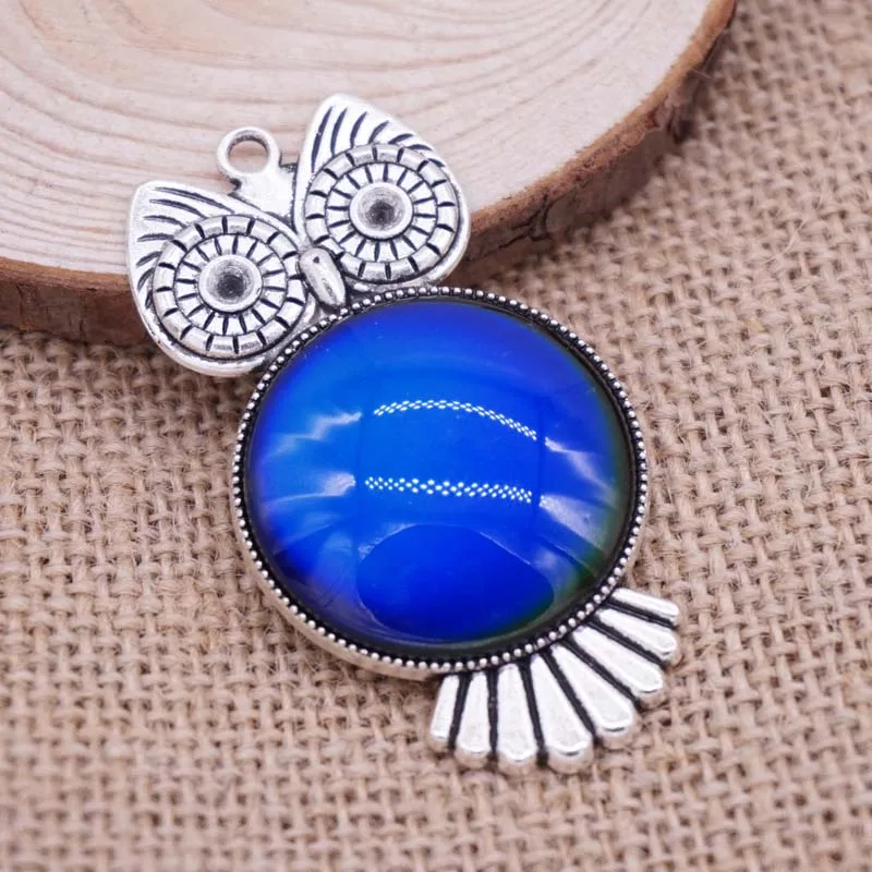 

Newest Vintage Necklace Pendant Owl Alloy Pendant Emotion Feeling Changing Color Mood Necklace Pendants