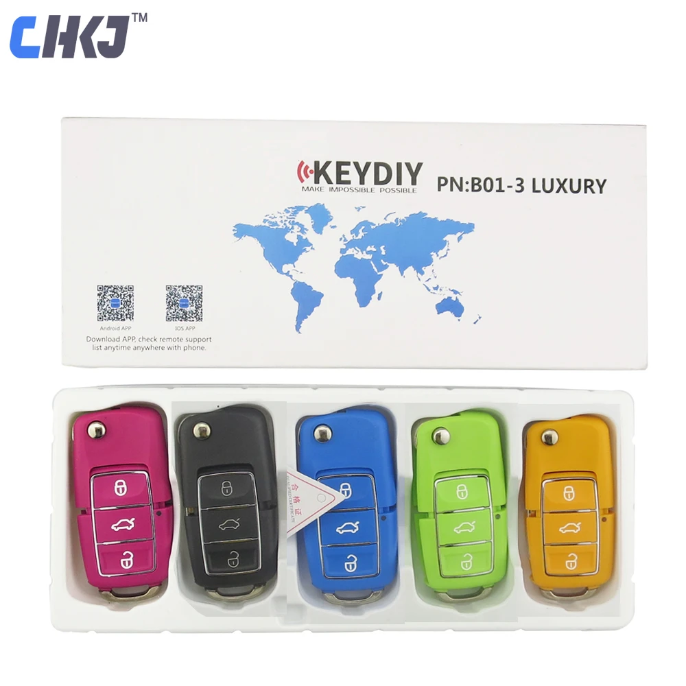 

CHKJ B01 3 Button KD900 Remote Key For KEYDIY KD900 KD900+ KD200 URG200 Mini KD Remote Control Locksmith Supplies 5 Colors