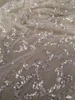 

J-102727 sequins African embroidered lace fabric French net lace fabric