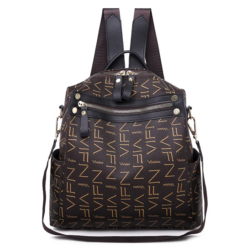 

Ms. Shoulder Bag 2019 Top Trendy Backpack women Soft Leather Leisure Travel Large Capacity Women's school bags teenage girls