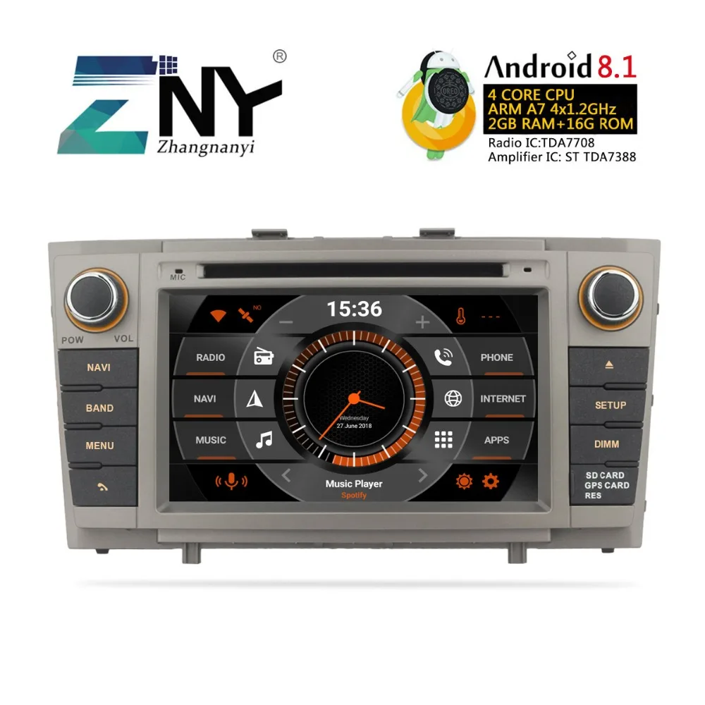 

7" Android 8.1 Car Stereo For Toyota Avensis T27 2009 2010 2011 2012 2013 2014 2015 Radio RDS DVD GPS Navigation WiFi Backup Cam