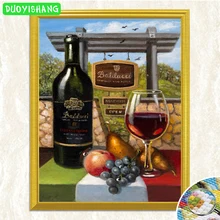 

DUOYISHANG 5D DIY Diamond Painting"Wine Fruits of Still Life"Full Square Paintings From Crystals Mosaic Rhinestones Picture