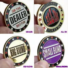 1pc  poker card guard with clear cover chip button texas hold'em gift  Dealer  All in  Big blind  Small blind