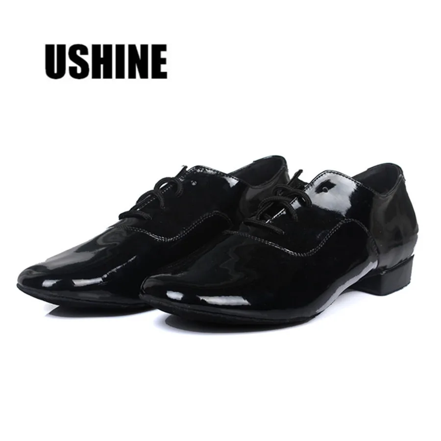 

Black PU Low-heeled Jazz Shoes Zapatos De Salsa Mens Latin Dance Shoes For Men Tango Shoes