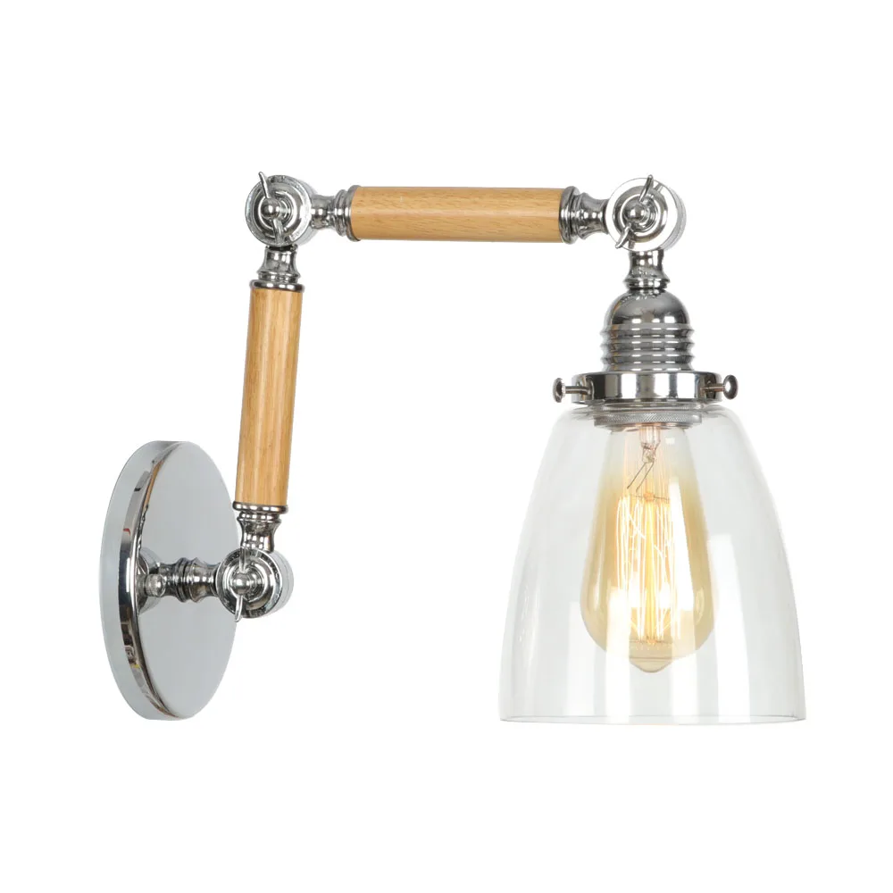Американский промышленный стиль ретро арт E27 светодиодный настенный светильник Деревянный светильник arm кованый настенный светильник для
