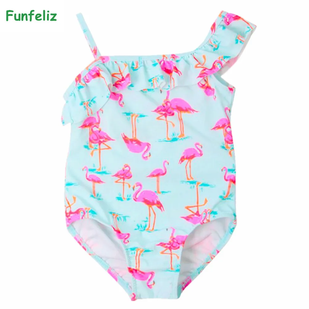 

Flamingo Swimwear one piece swimsuit for Girls Character Rufffles Swim wear Child Girl Bathing Suits Children Clothes 1-10T