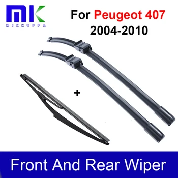 

Front And Rear Wiper Blades For Peugeot 407,2004 2005 2006 2007 2008 2009 2010 Windshield Windscreen Wiper Auto Car Accessories