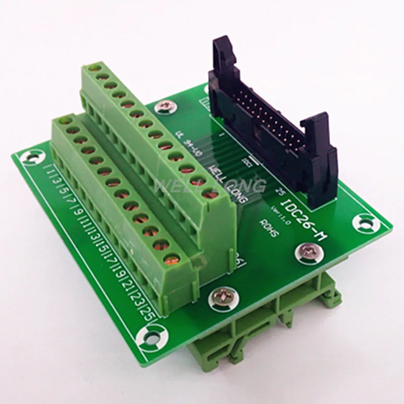 

IDC26 2x13 Pins 0.1" Male Header Breakout Board, Terminal Block, Connector.