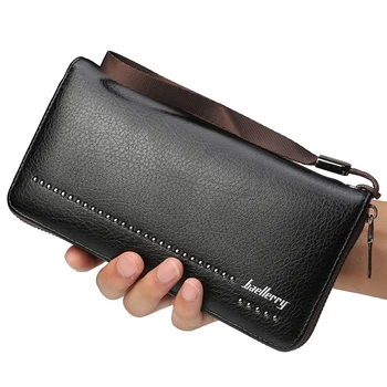 

Male Leather Purse Men's Clutch Wallets 2019 Luxury Handy Bags Business Carteras Mujer Wallets Men Black Brown Dollar Price