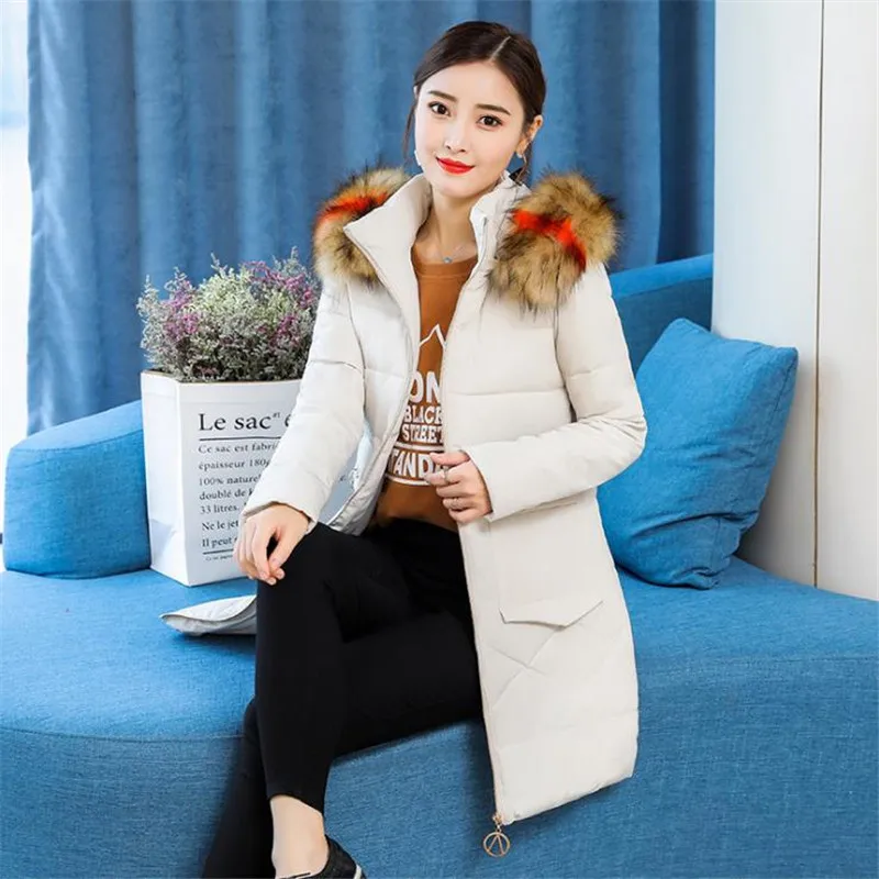 Black Manteau De Parka Chaud rembourré Épais D347 Mode army Green 2018 Femelle Plus Fourrure D'hiver Femmes Col caramel Moyen white Taille Grand Vers long Le Coton Veste pink Bas xgwXAa