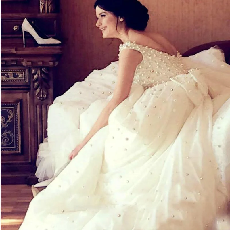 Элегантные белые кружева свадебное платье принцессы 2019 г. в африканском стиле черный с цветами для девочек Sheer шеи пышные платья на свадьбы