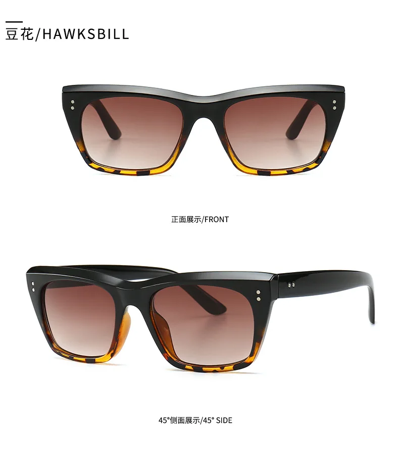JackJad модные квадратные стильные солнцезащитные очки с двумя точками и заклепками UV400 градиентные винтажные брендовые дизайнерские солнцезащитные очки Oculos De Sol 40060