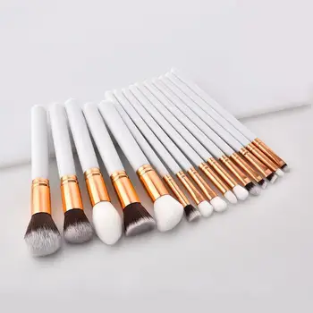 

12/15 Pcs Makeup Brushes Tool White Color Cosmetic Brush Set Blush Foundation Eye Shadow Brush Make Up Tool