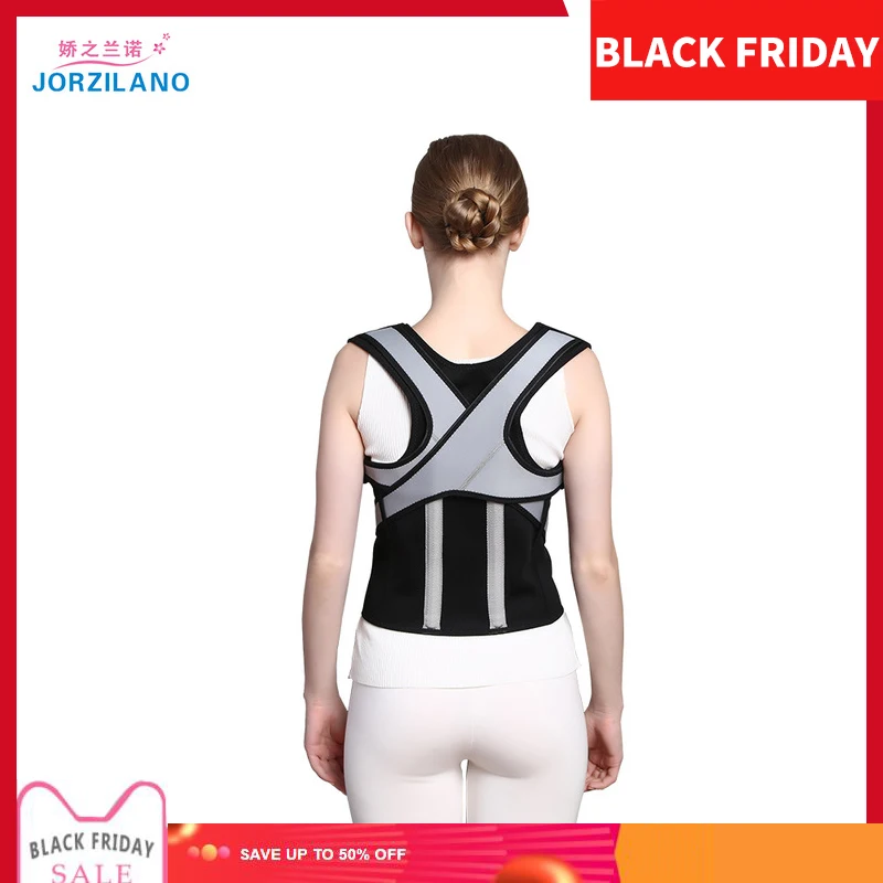 

JORZILANO Back Posture Corrector corset Lumbar Brace Spine Support Belt Adjustable Adult Shoulder brace Belt Body Health Care