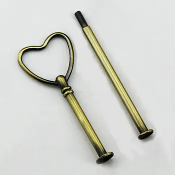 

heart style 2-tier bronze style metal cake stand handles/ cake fitting handles with free shipping 230 sets/ bag.