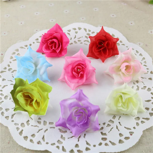 311 28 De Réduction50 Pcs Divers Artificielle Soie Faux Rose Fleur Chefs En Vrac Fleur Party Decor Dans Artificielle Et Fleurs Séchées De Maison