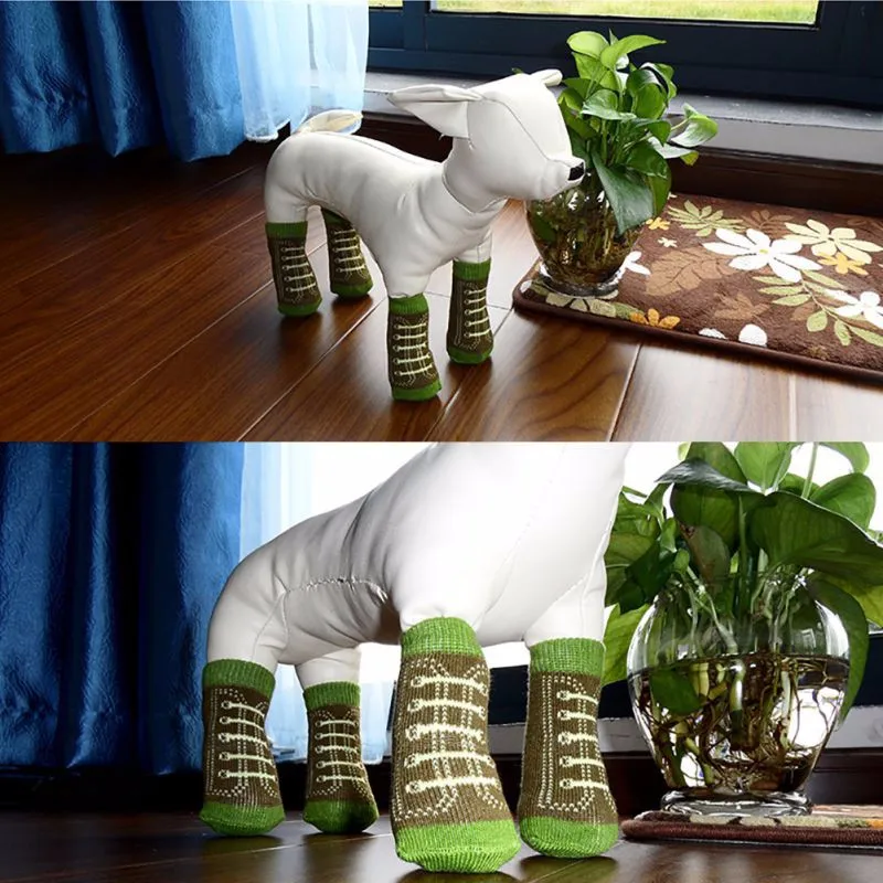 4 шт./упак. модные милые носки для щенков и собак Нескользящие теплые носки для домашних животных