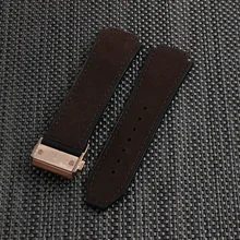 26mm x 19mm (22mm boucle) Noir En Cuir et Caoutchouc Bracelets Bracelet bracelet pour Hublot Bracelet Bande Bandeau Poignet Hommes Femmes