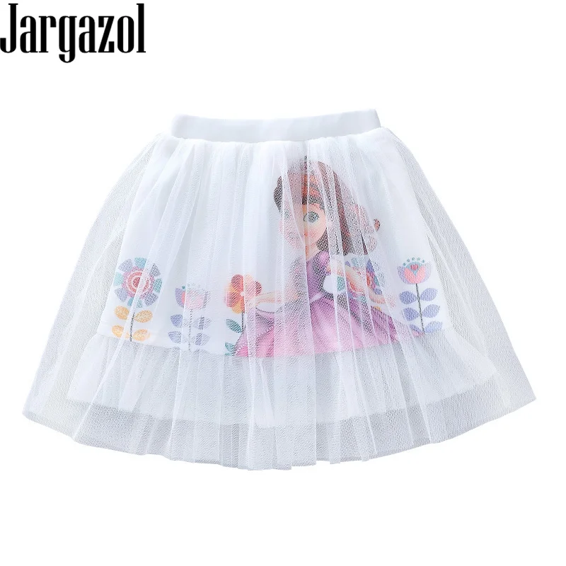 

Jargazol Girls Skirt Cartoon Princess Elsa Sofia Printed Casual Mesh Girls Tutu Skirt Falda Cute Kids Clothes Bubble Skirt